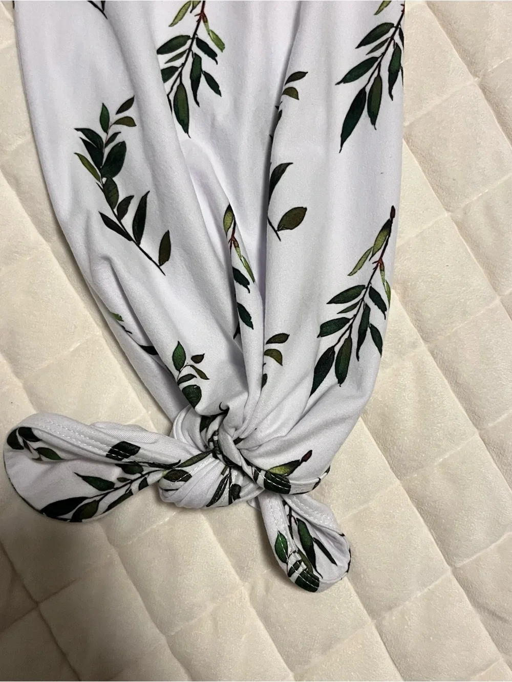 Caden Lane Greenery print knot gown Size 0-3 months